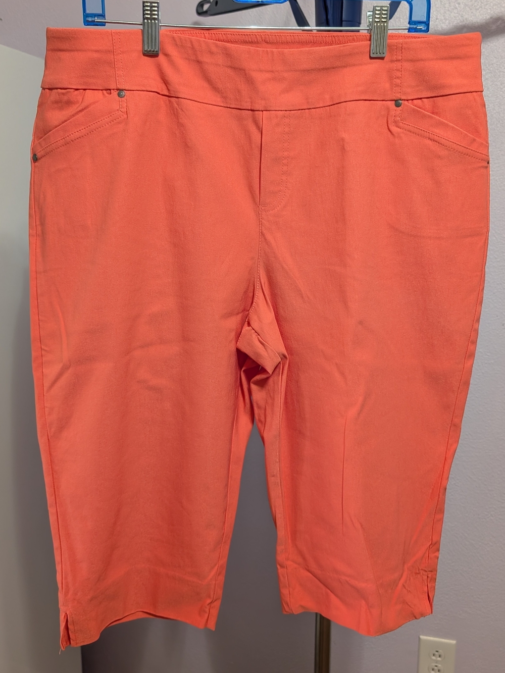 Women’s Orange Pull-On Bermuda Shorts with Stretch Waistband